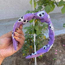Load image into Gallery viewer, Purple Skeleton Knotted Headband
